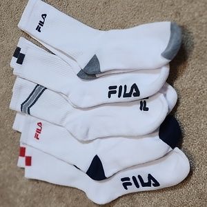 Mens fila crew socks 5 pairs white